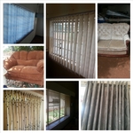 Vertical blinds, carpets, curtains, upholstery