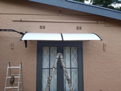 Double door canopy installed