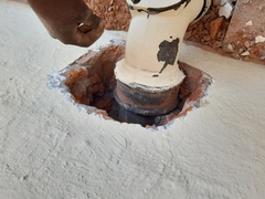 Removal of leaking cast iron toilet pipe
