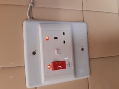 Old type wall socket converted to new type 6 x 3 fitting