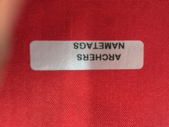 Iron on nametag for school/corporate uniforms
